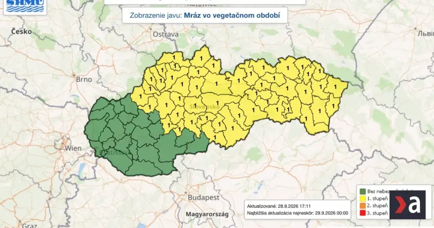 Slnečné a teplé počasie vystrieda ranný prízemný mráz