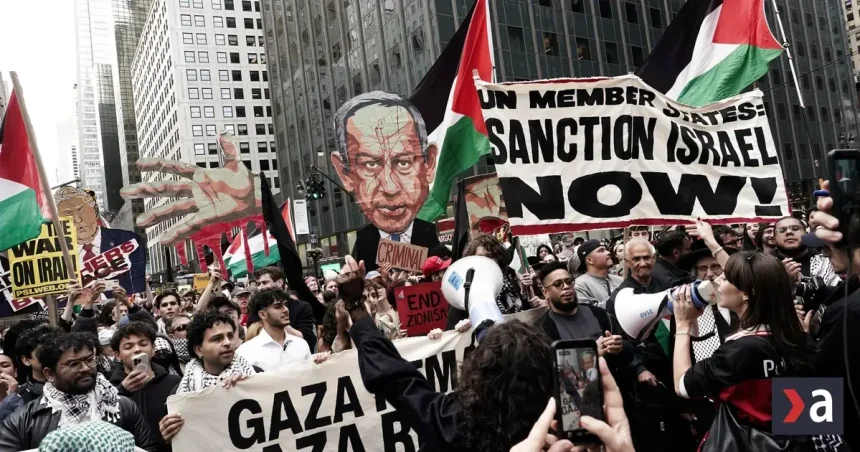 VIDEO: Newyorská polícia zadržala desiatky účastníkov protestu proti Netanjahuovi