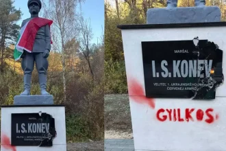 Vandali popísali sochu generála Koneva v Kružlovej, autor podáva trestné oznámenie